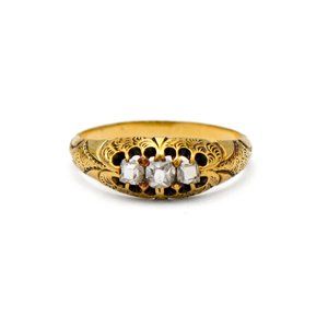 Antique Mine Cut Diamond Ring